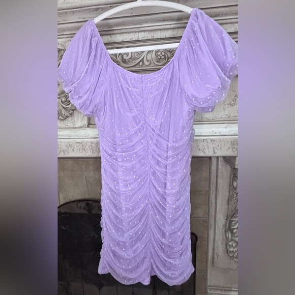 Allison & Kelly Light Purple & White Polka Dot Semi-Formal Dress Size XL - Picture 3 of 8